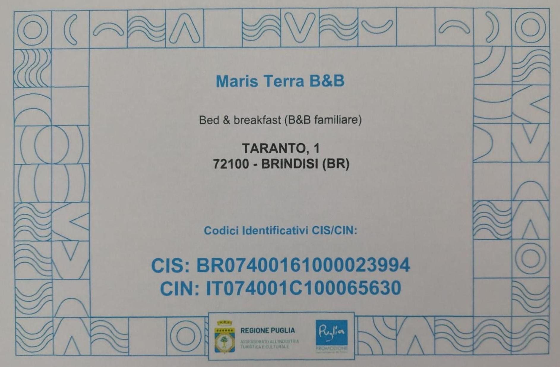 Bed and Breakfast Maris Terra Brindisi Exterior foto